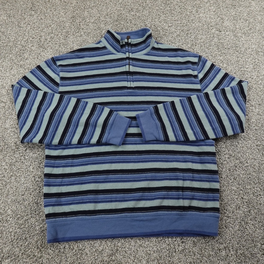 Pendleton Sweater Mens Large Blue Half Zip Pullover Mock Neck Sweatshirt Casual